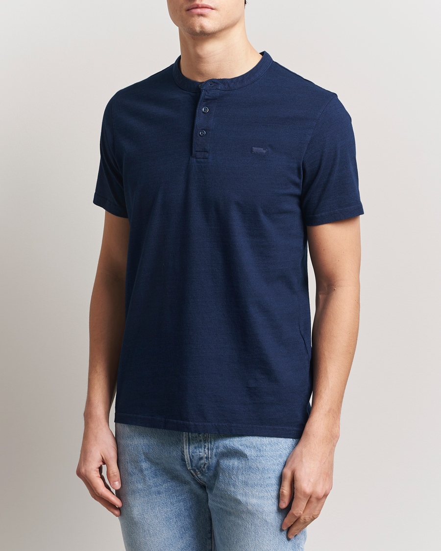 Herr | T-Shirts | Levi's | Short Sleeve Henley Dark Indigo