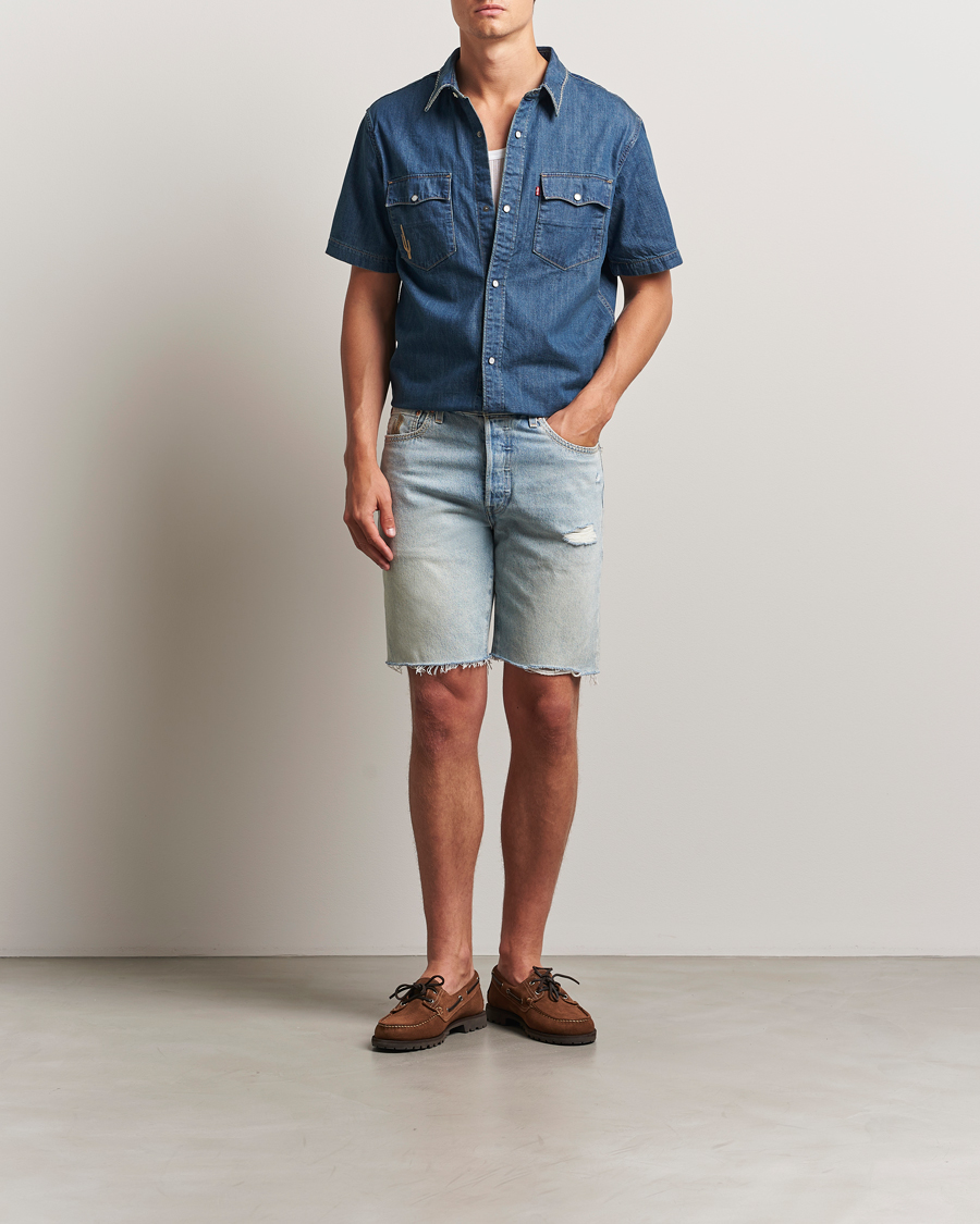Herr | Skjortor | Levi's | Relaxed Fit Short Sleeve Western Shirt Dark Blue