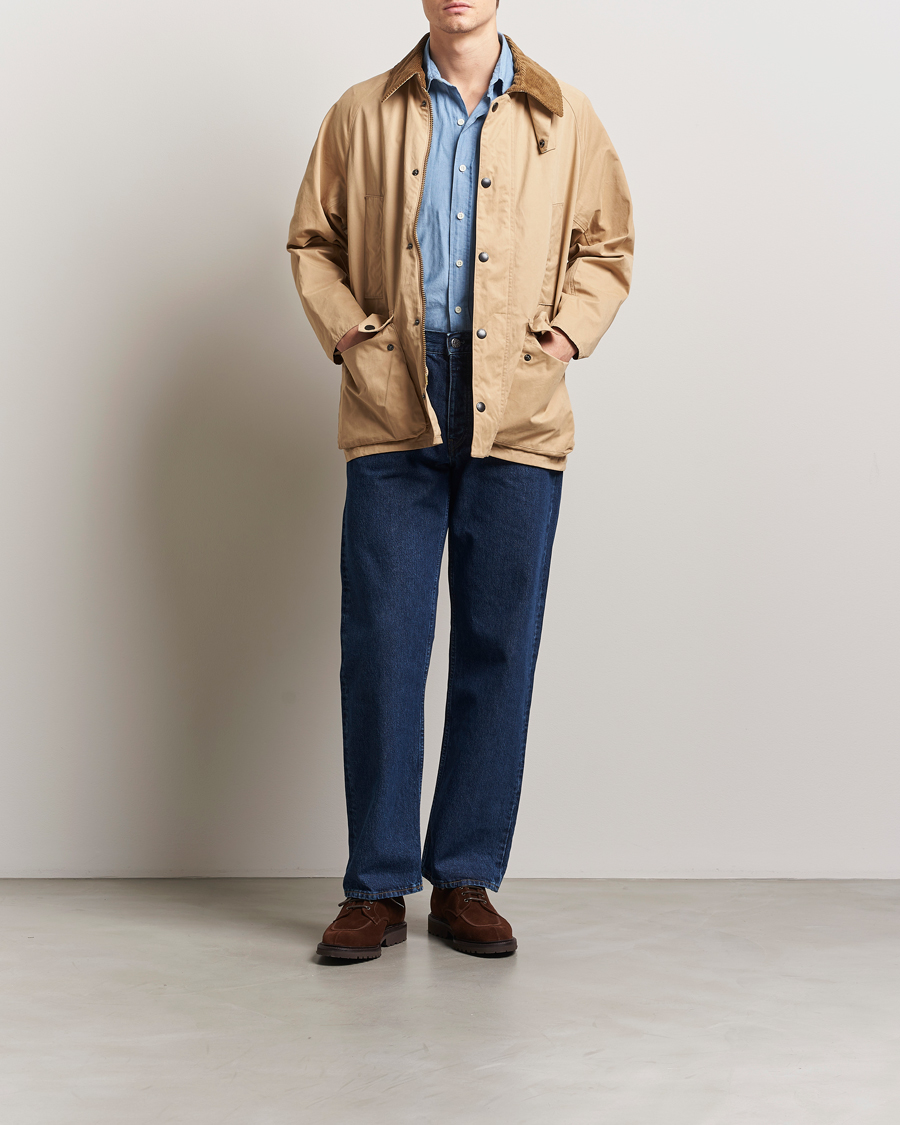Herr | Jackor | Barbour Heritage | Oversized Peached Bedale Jacket Stone