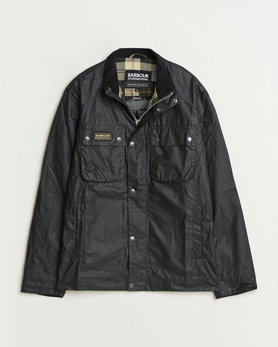 Herr | Jackor | Barbour International | Merton Waxed Jacket Black