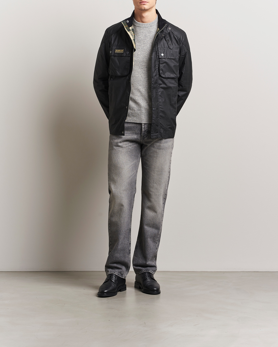 Herr | Jackor | Barbour International | Merton Waxed Jacket Black