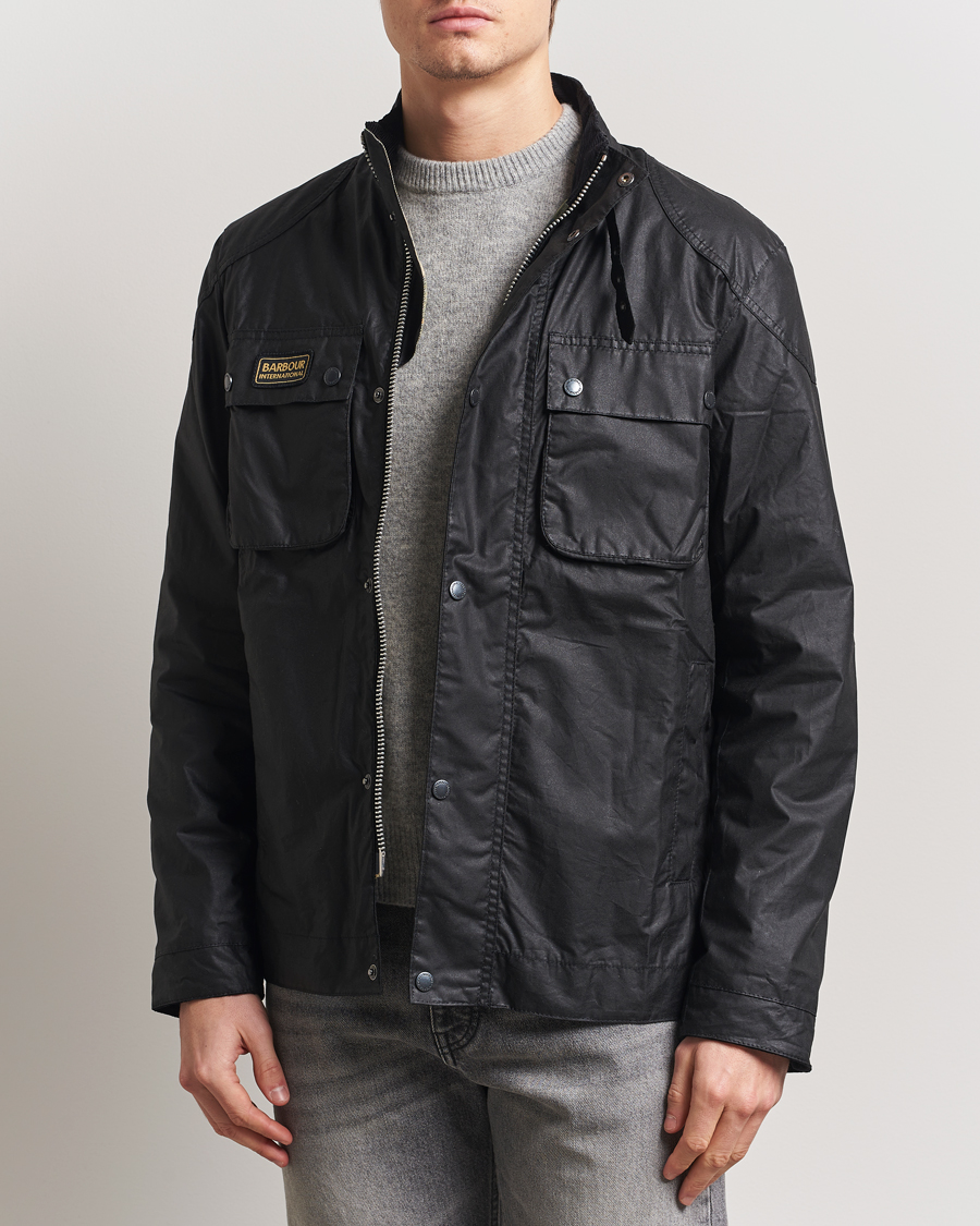 Herr | Jackor | Barbour International | Merton Waxed Jacket Black