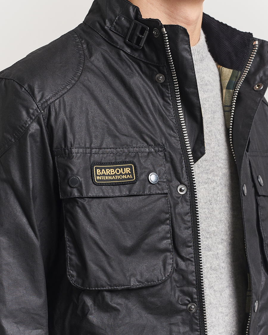 Herr | Jackor | Barbour International | Merton Waxed Jacket Black
