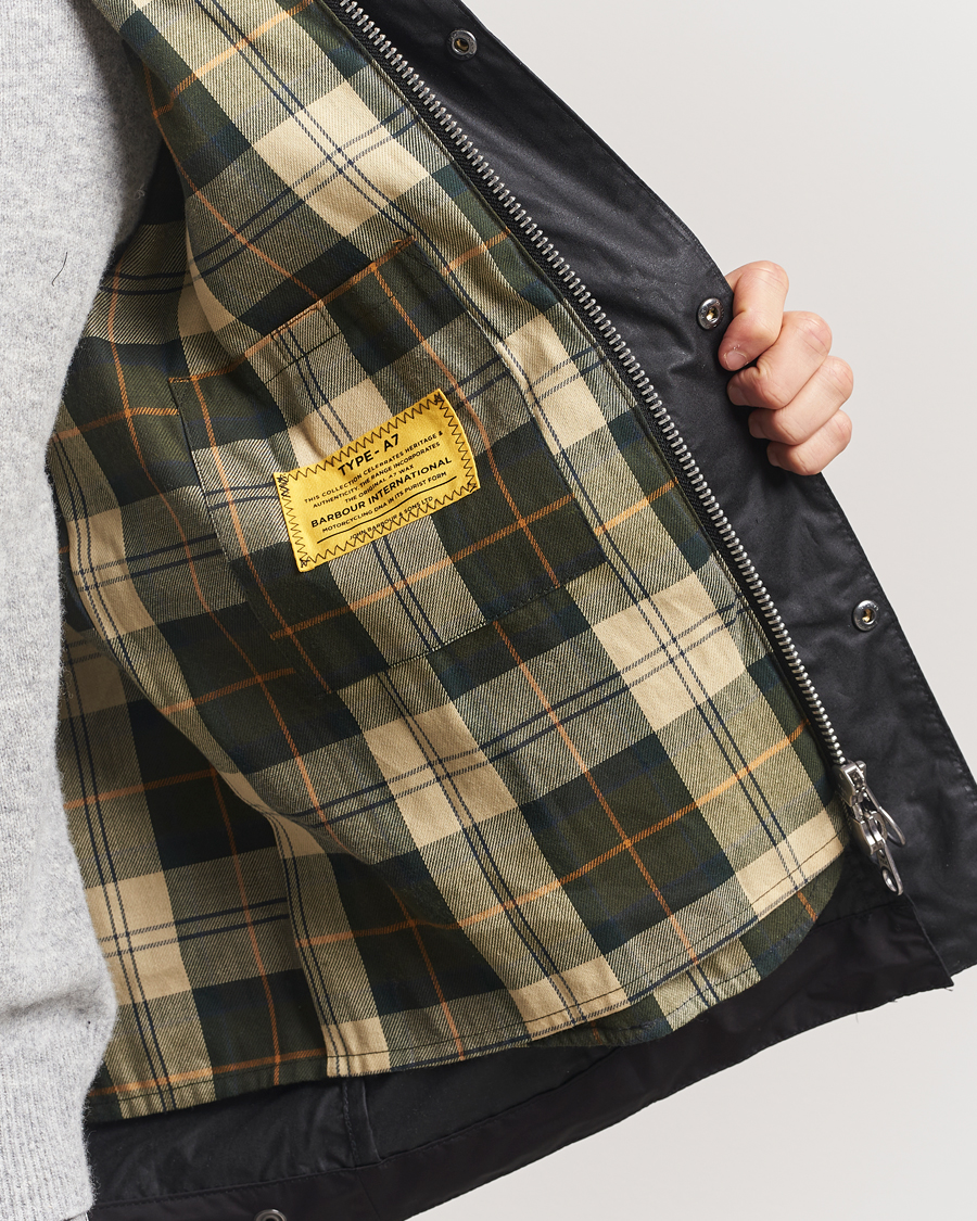 Herr | Jackor | Barbour International | Merton Waxed Jacket Black