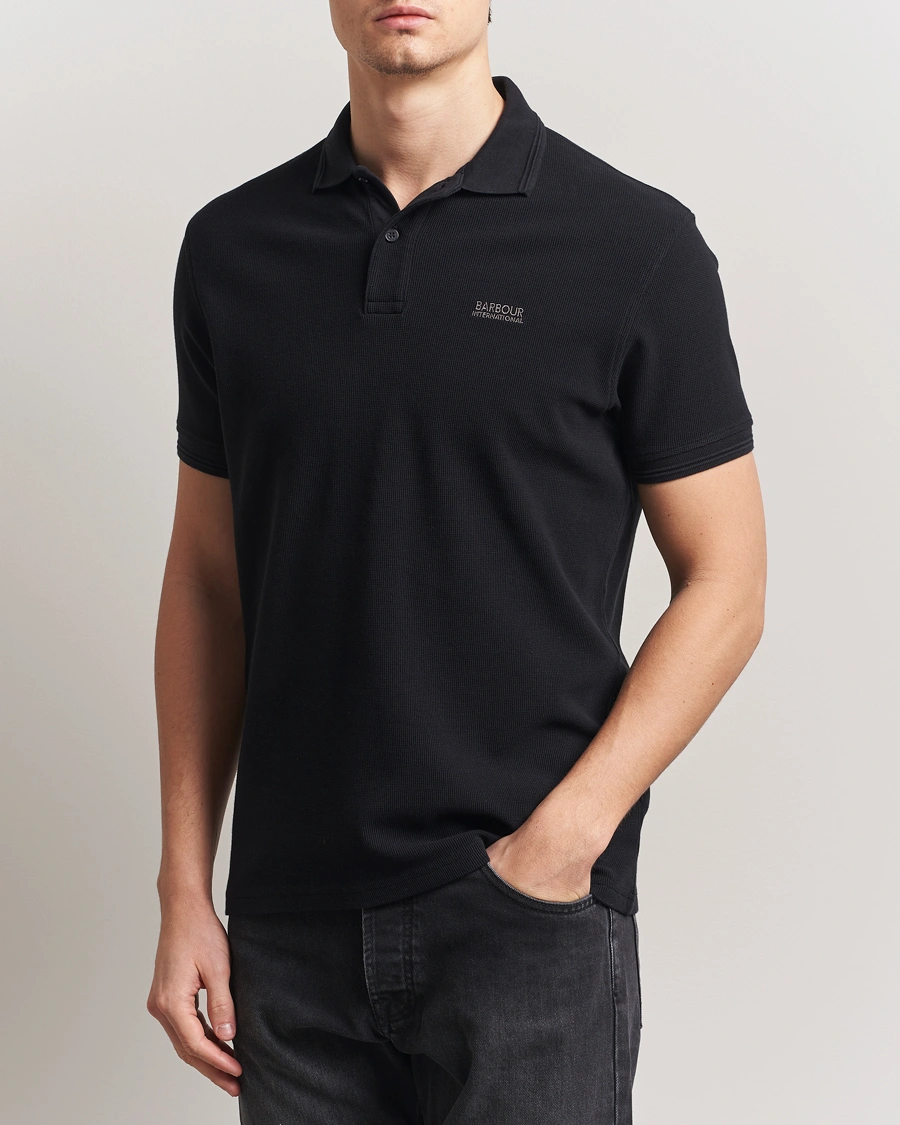 Herr | Pikéer | Barbour International | Charlie Textured Polo Black