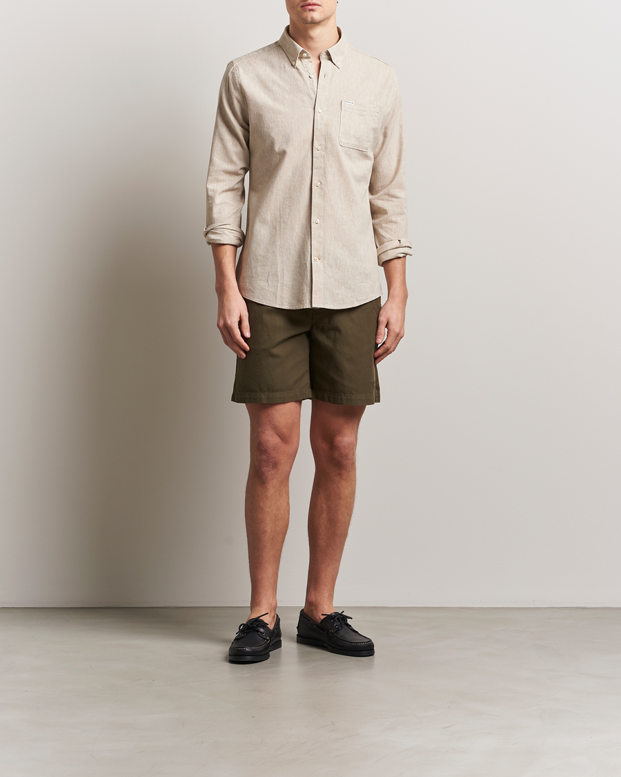 Herr | Shorts | Barbour Lifestyle | Washed Oxford Relaxed Shorts Uniform Green