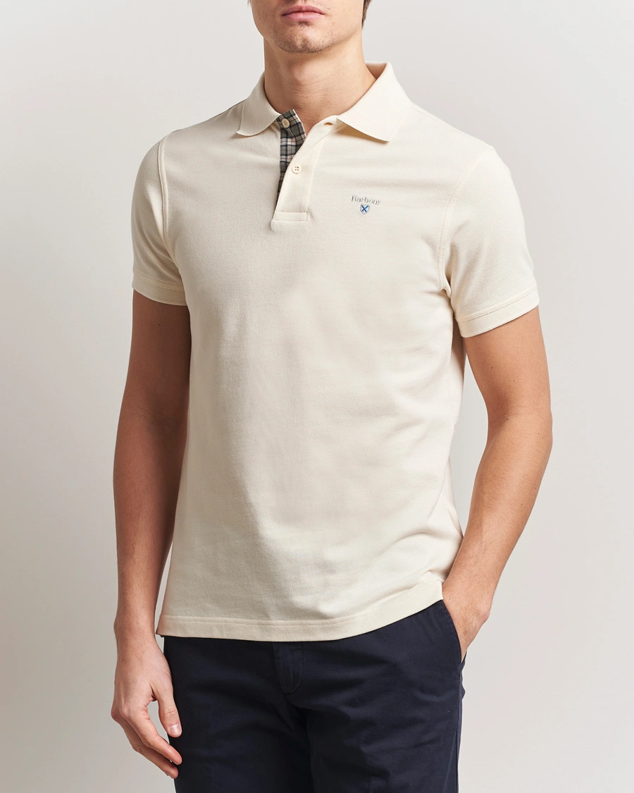 Herr | Pikéer | Barbour Lifestyle | Tartan Pique Polo Antique White