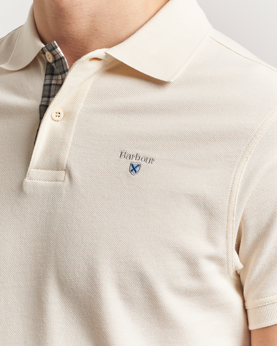 Herr | Pikéer | Barbour Lifestyle | Tartan Pique Polo Antique White