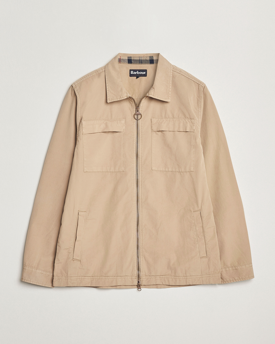 Herr | Skjortor | Barbour Lifestyle | Glendale Cotton Zip Overshirt Washed Stone