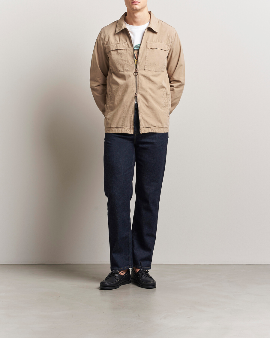 Herr | Skjortor | Barbour Lifestyle | Glendale Cotton Zip Overshirt Washed Stone