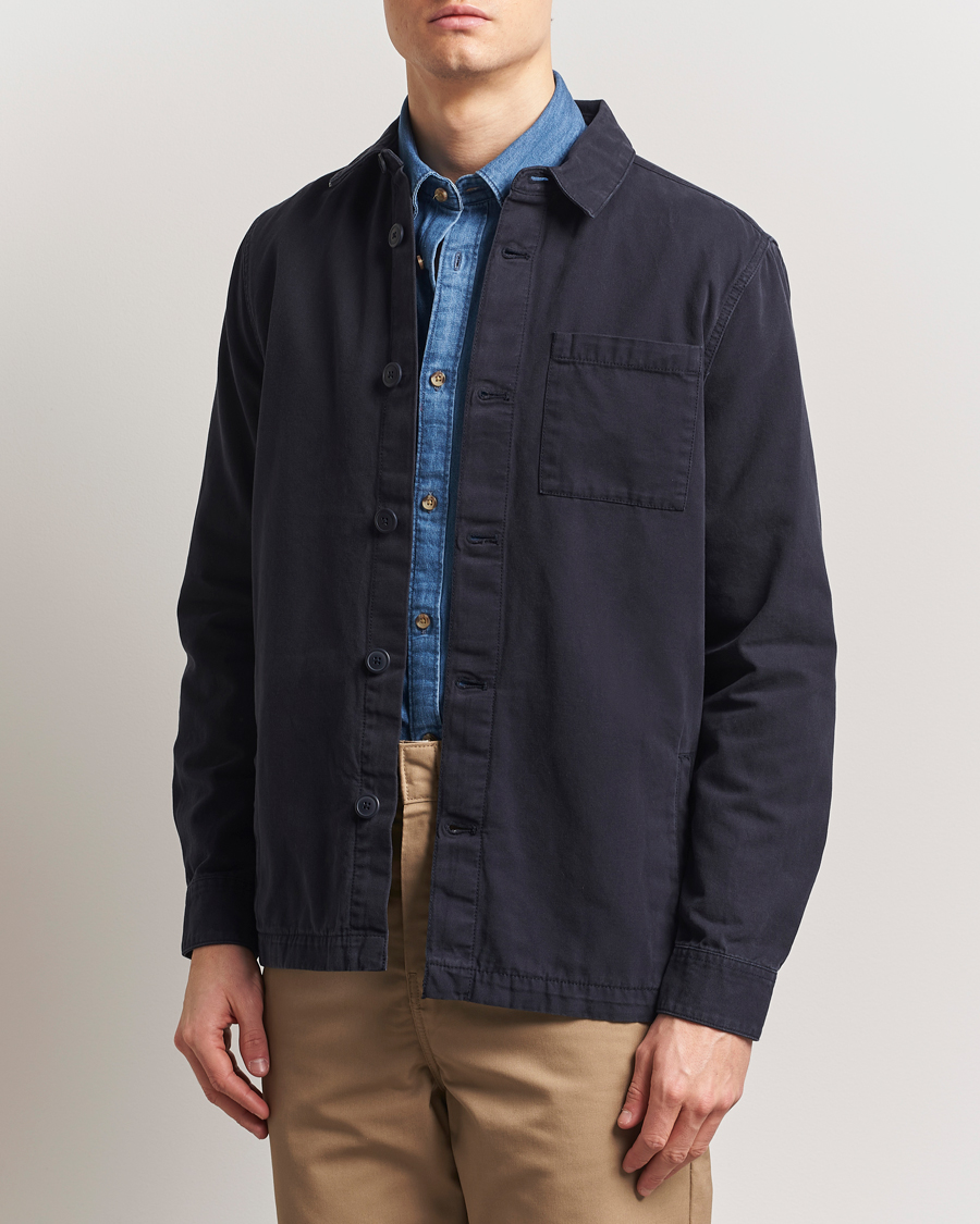 Herr | Skjortor | Barbour Lifestyle | Washed Cotton Overshirt Navy