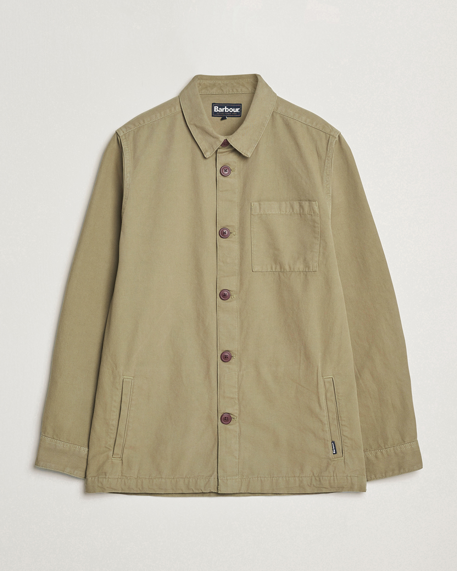 Herr | Skjortor | Barbour Lifestyle | Washed Cotton Overshirt Bleached Olive