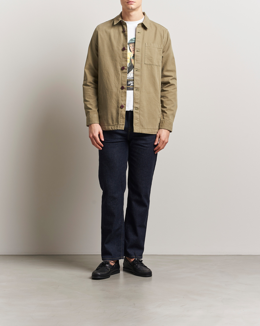 Herr | Skjortor | Barbour Lifestyle | Washed Cotton Overshirt Bleached Olive