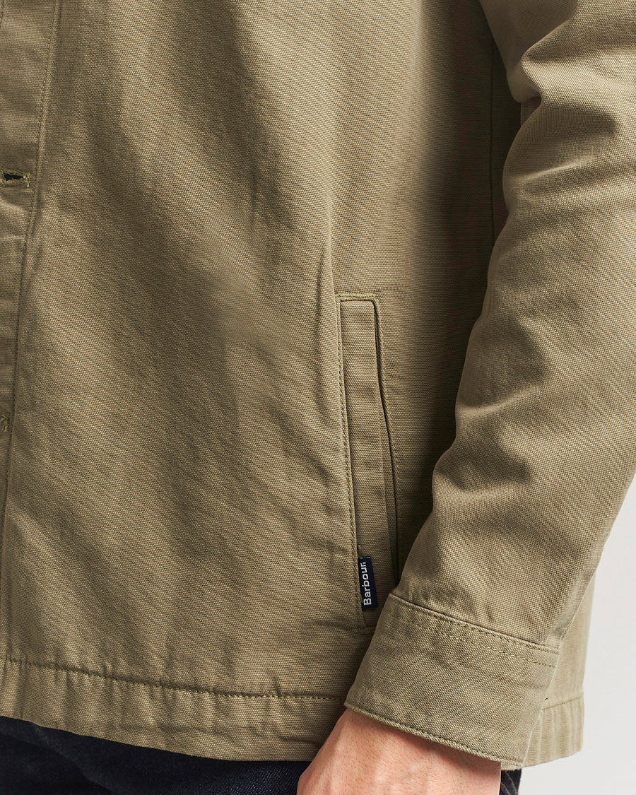 Herr | Skjortor | Barbour Lifestyle | Washed Cotton Overshirt Bleached Olive