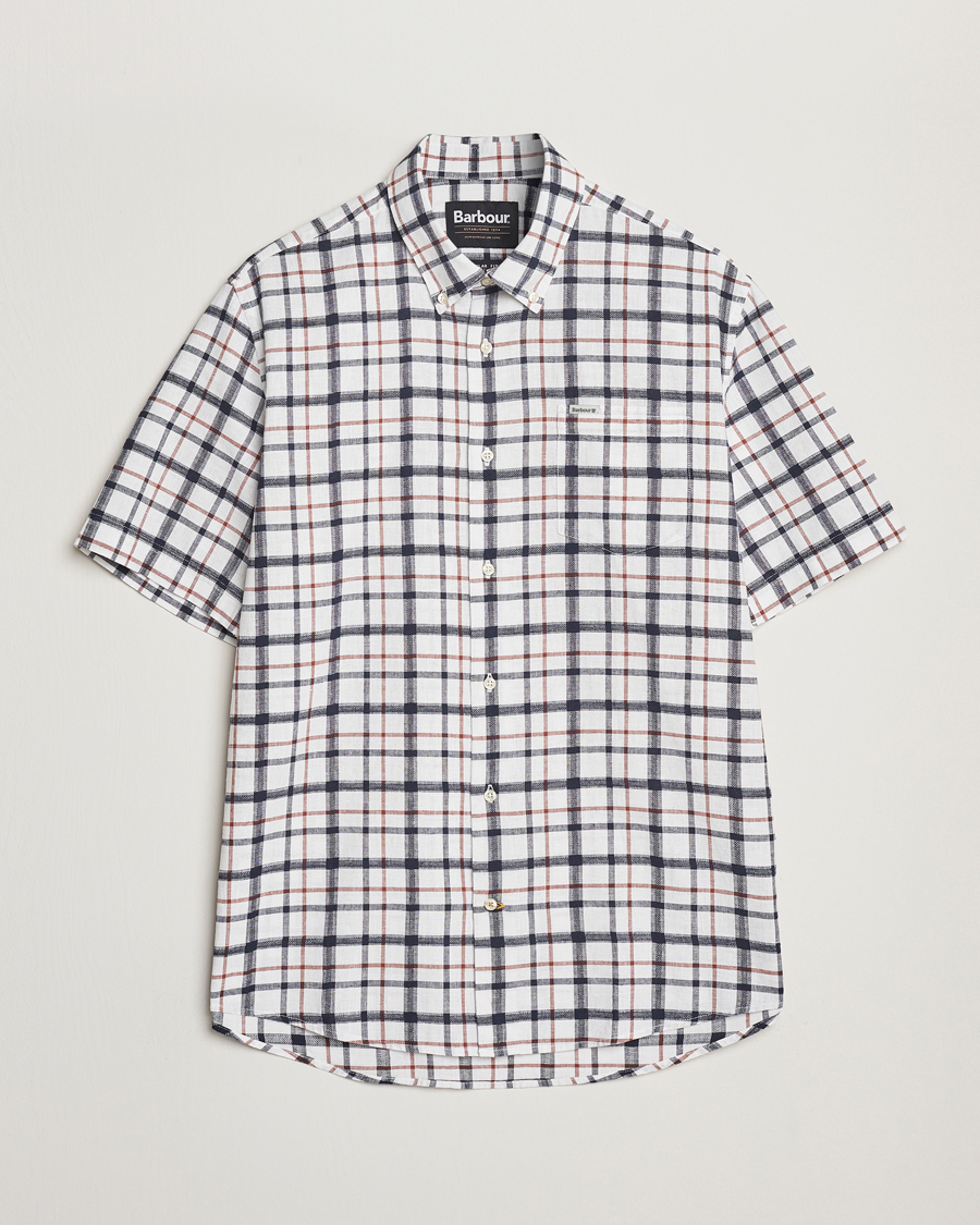 Herr | Skjortor | Barbour Lifestyle | Glover Linen Blend Short Sleeve Shirt Brook Blue