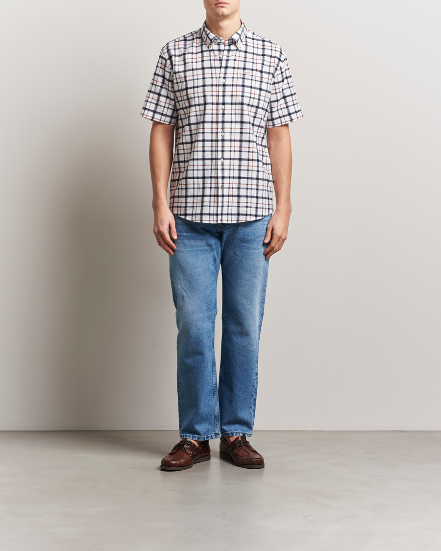 Herr | Skjortor | Barbour Lifestyle | Glover Linen Blend Short Sleeve Shirt Brook Blue