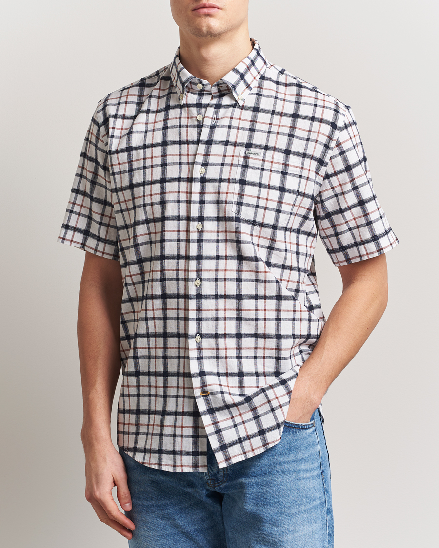 Herr | Skjortor | Barbour Lifestyle | Glover Linen Blend Short Sleeve Shirt Brook Blue