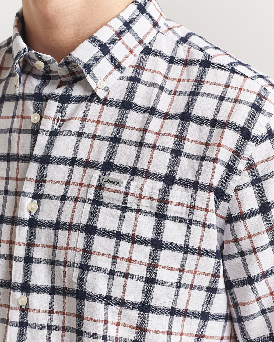 Herr | Skjortor | Barbour Lifestyle | Glover Linen Blend Short Sleeve Shirt Brook Blue