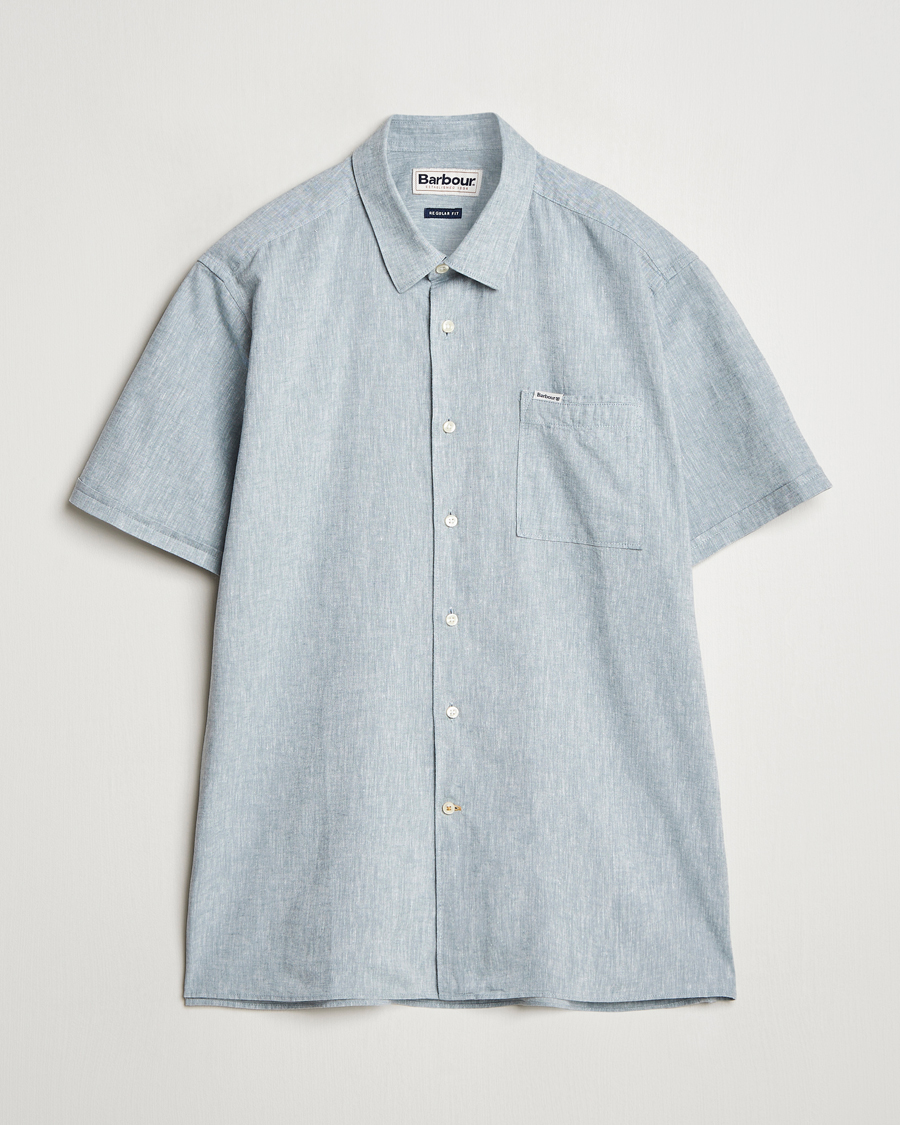 Herr | Skjortor | Barbour Lifestyle | Nelson Short Sleeve Linen/Cotton Shirt Lead