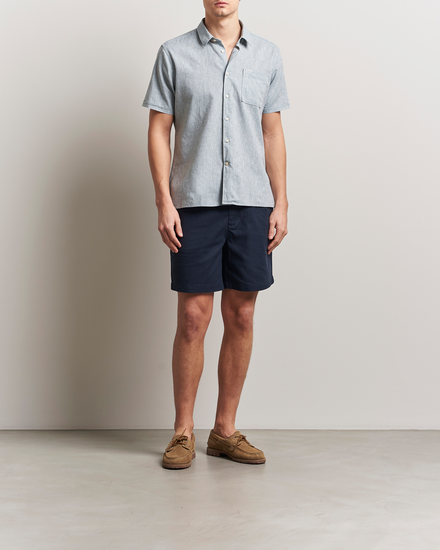 Herr | Skjortor | Barbour Lifestyle | Nelson Short Sleeve Linen/Cotton Shirt Lead