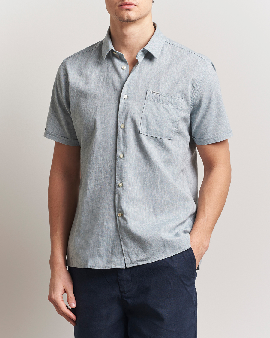 Herr | Skjortor | Barbour Lifestyle | Nelson Short Sleeve Linen/Cotton Shirt Lead