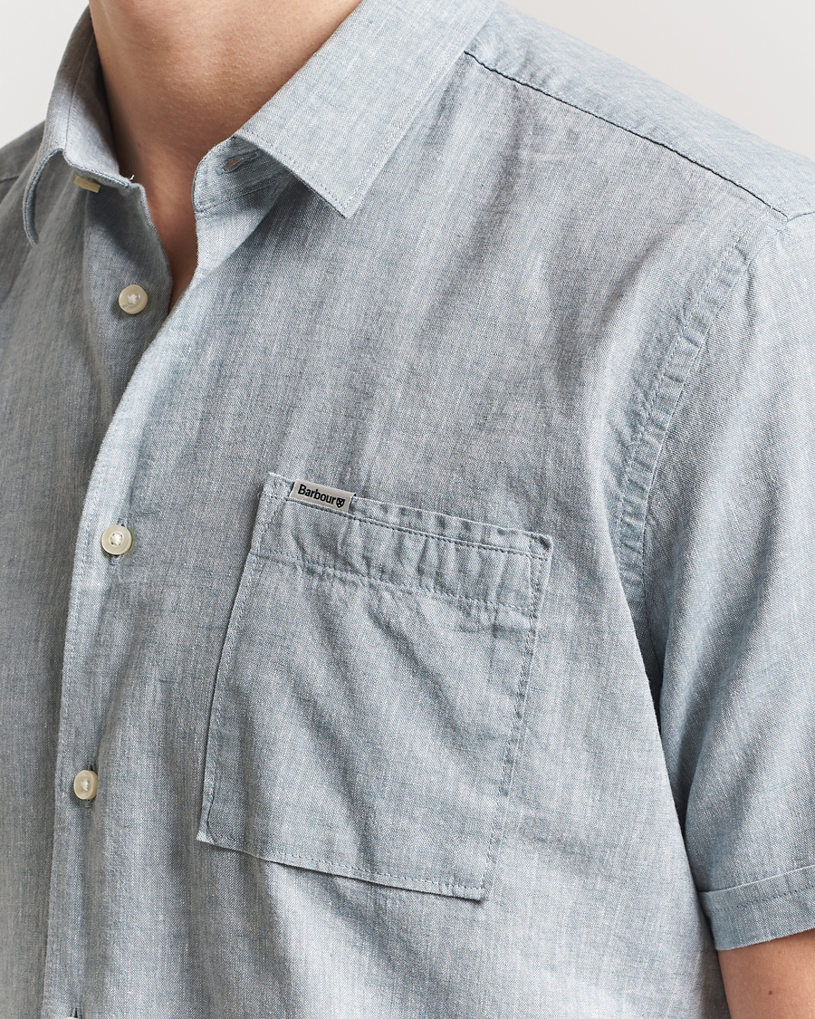 Herr | Skjortor | Barbour Lifestyle | Nelson Short Sleeve Linen/Cotton Shirt Lead