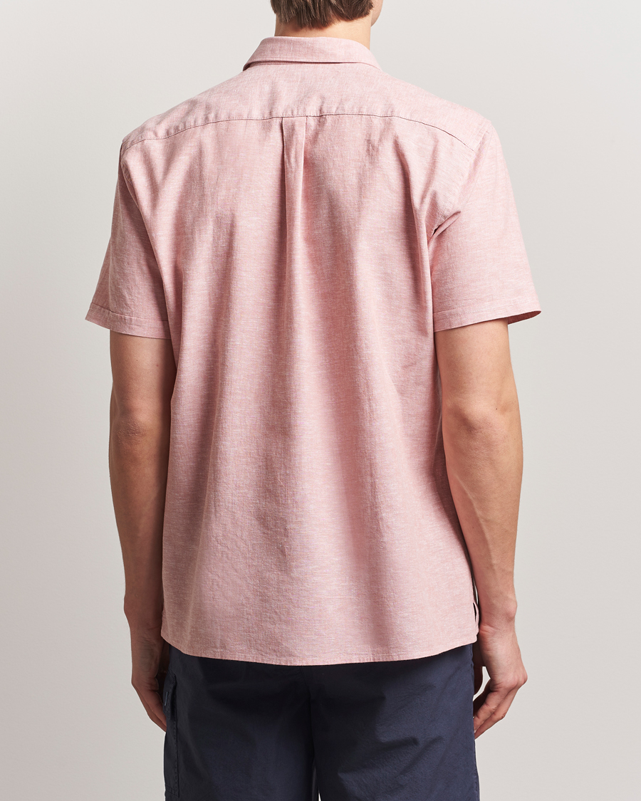 Herr | Skjortor | Barbour Lifestyle | Nelson Short Sleeve Linen/Cotton Shirt Pink Clay
