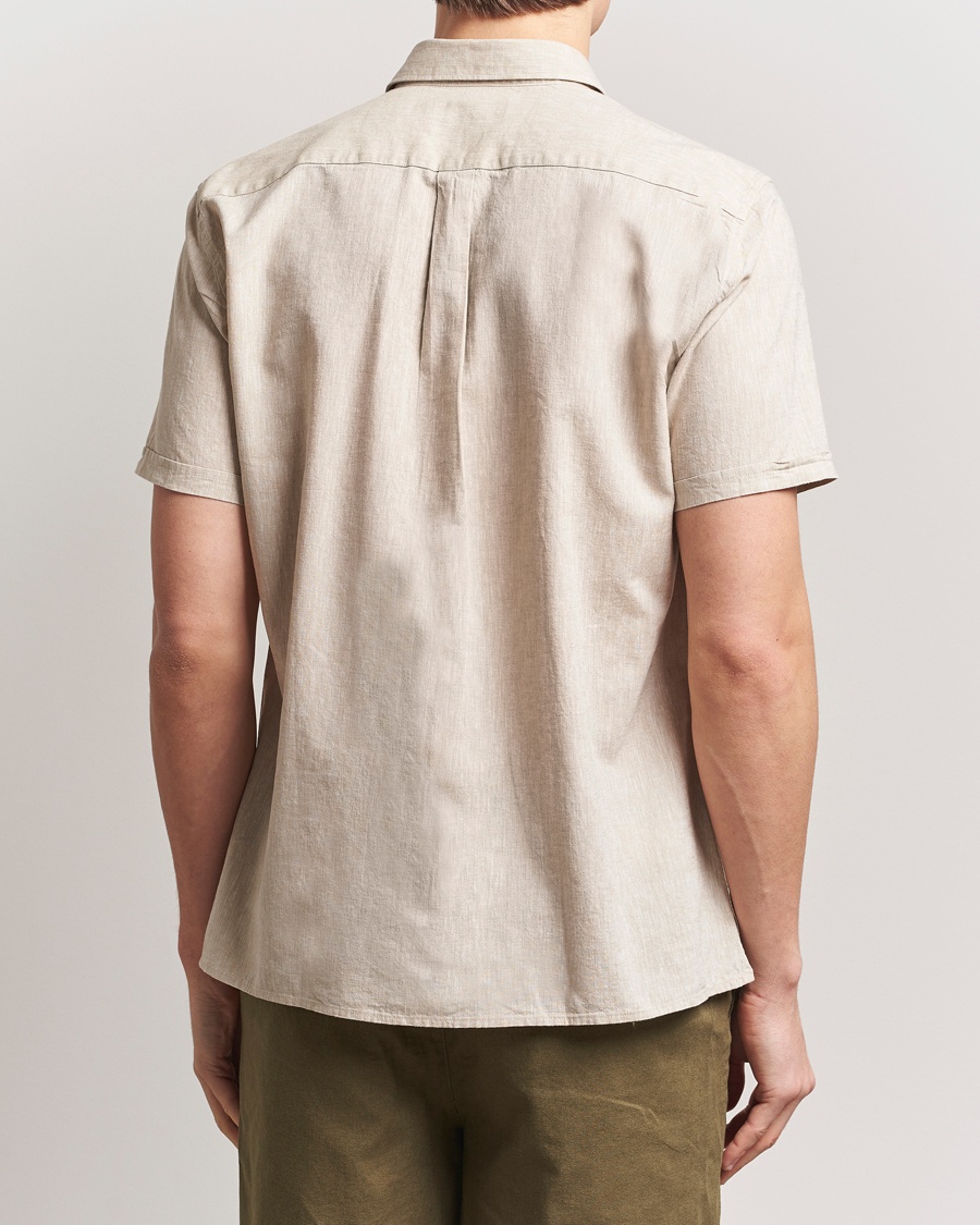 Herr | Skjortor | Barbour Lifestyle | Nelson Short Sleeve Linen/Cotton Shirt Stone