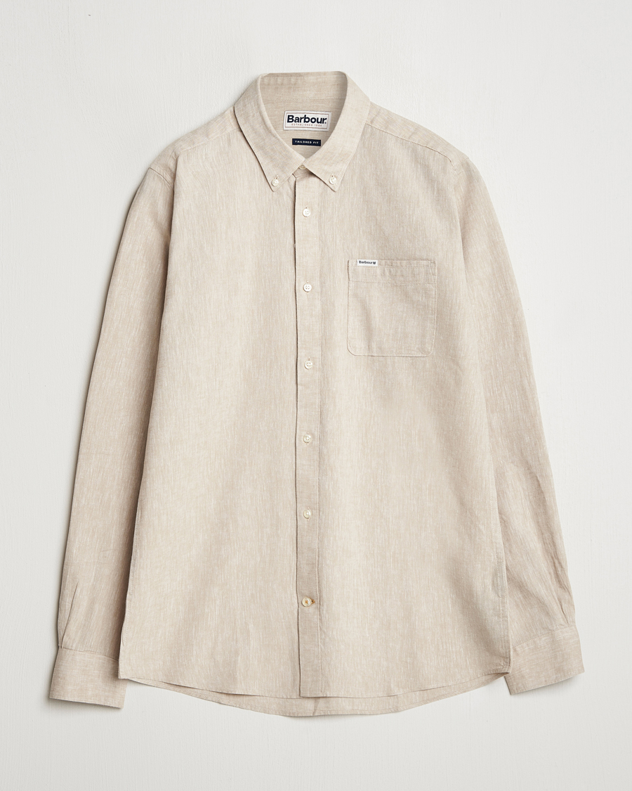 Herr | Skjortor | Barbour Lifestyle | Nelson Linen/Cotton Shirt Stone
