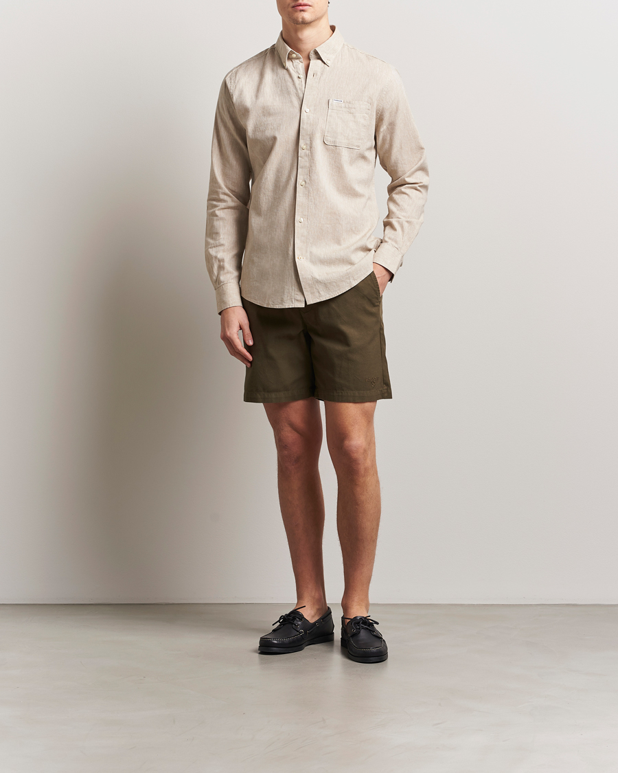 Herr | Skjortor | Barbour Lifestyle | Nelson Linen/Cotton Shirt Stone