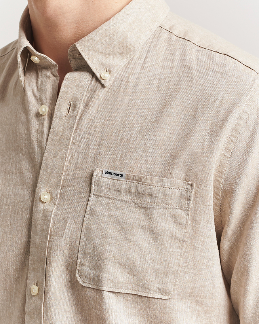 Herr | Skjortor | Barbour Lifestyle | Nelson Linen/Cotton Shirt Stone
