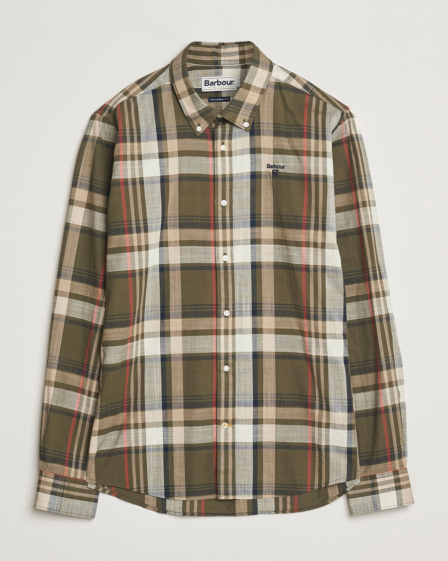 Herr | Skjortor | Barbour Lifestyle | Kidd Checked Cotton Shirt Dark Olive