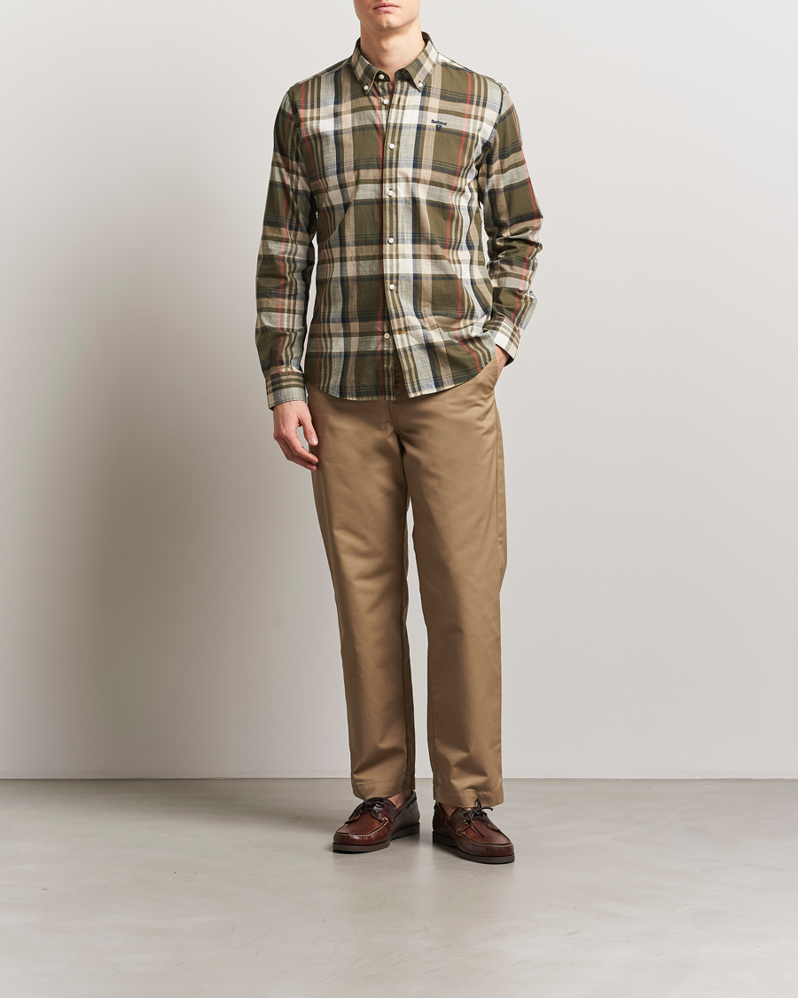 Herr | Skjortor | Barbour Lifestyle | Kidd Checked Cotton Shirt Dark Olive