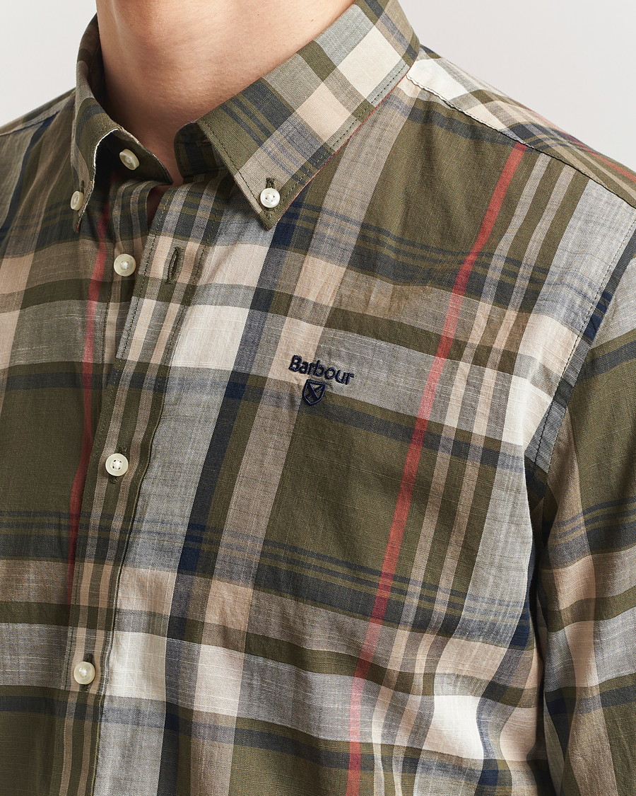 Herr | Skjortor | Barbour Lifestyle | Kidd Checked Cotton Shirt Dark Olive