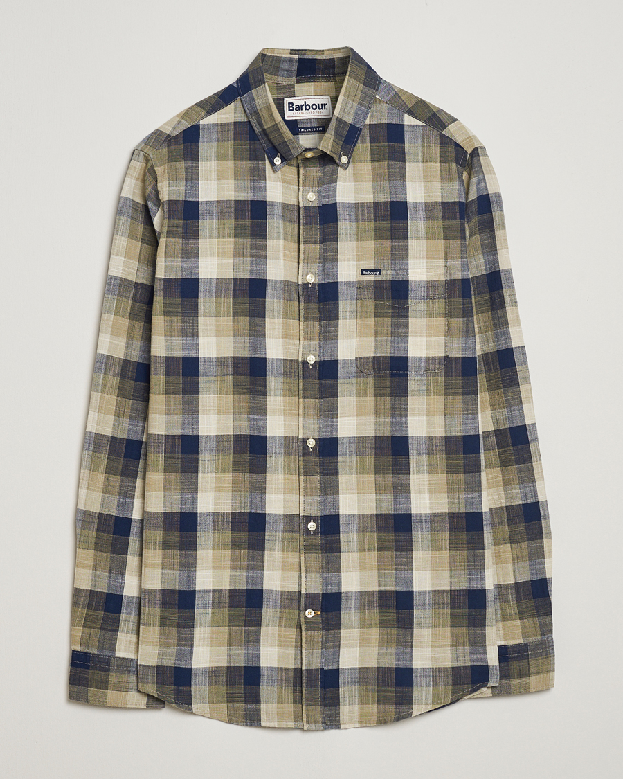 Herr | Skjortor | Barbour Lifestyle | Hillroad Tailored Checked Cotton Shirt Olive
