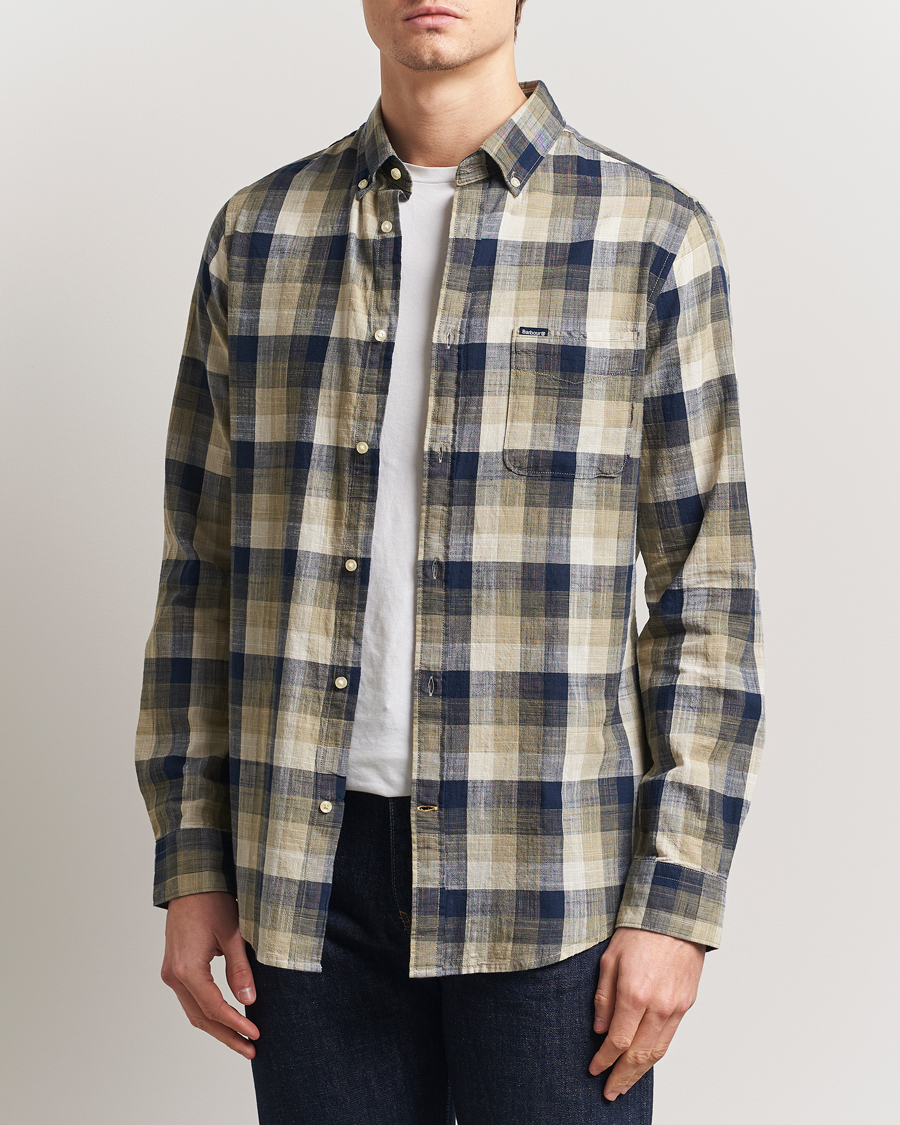 Herr | Skjortor | Barbour Lifestyle | Hillroad Tailored Checked Cotton Shirt Olive