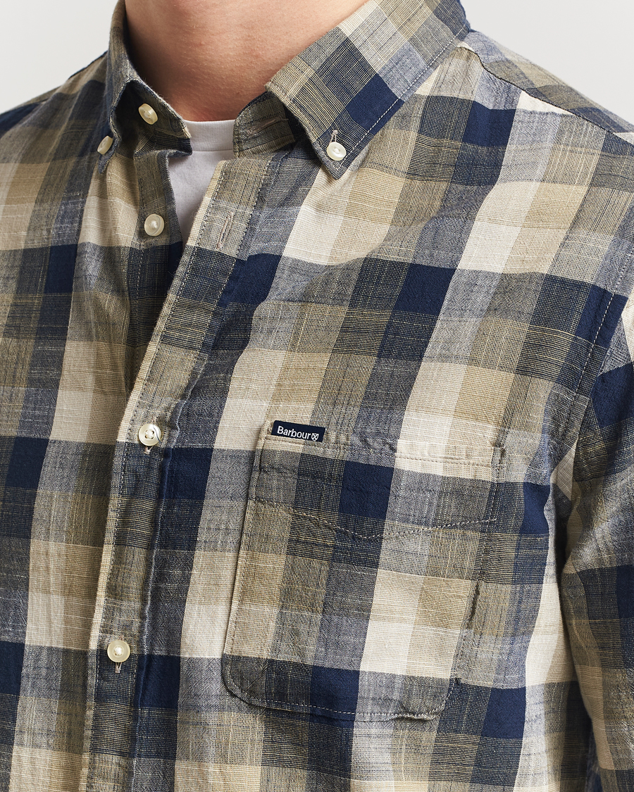 Herr | Skjortor | Barbour Lifestyle | Hillroad Tailored Checked Cotton Shirt Olive