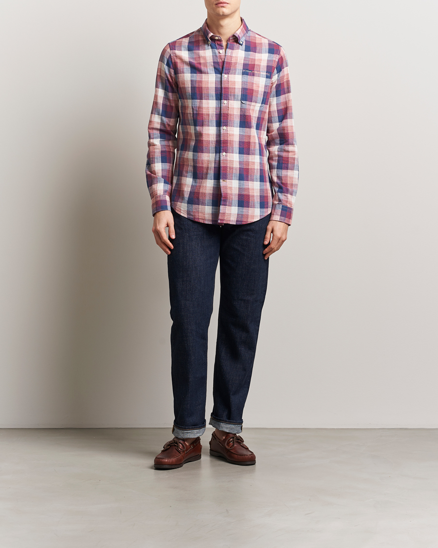 Herr | Skjortor | Barbour Lifestyle | Hillroad Tailored Checked Cotton Shirt Red