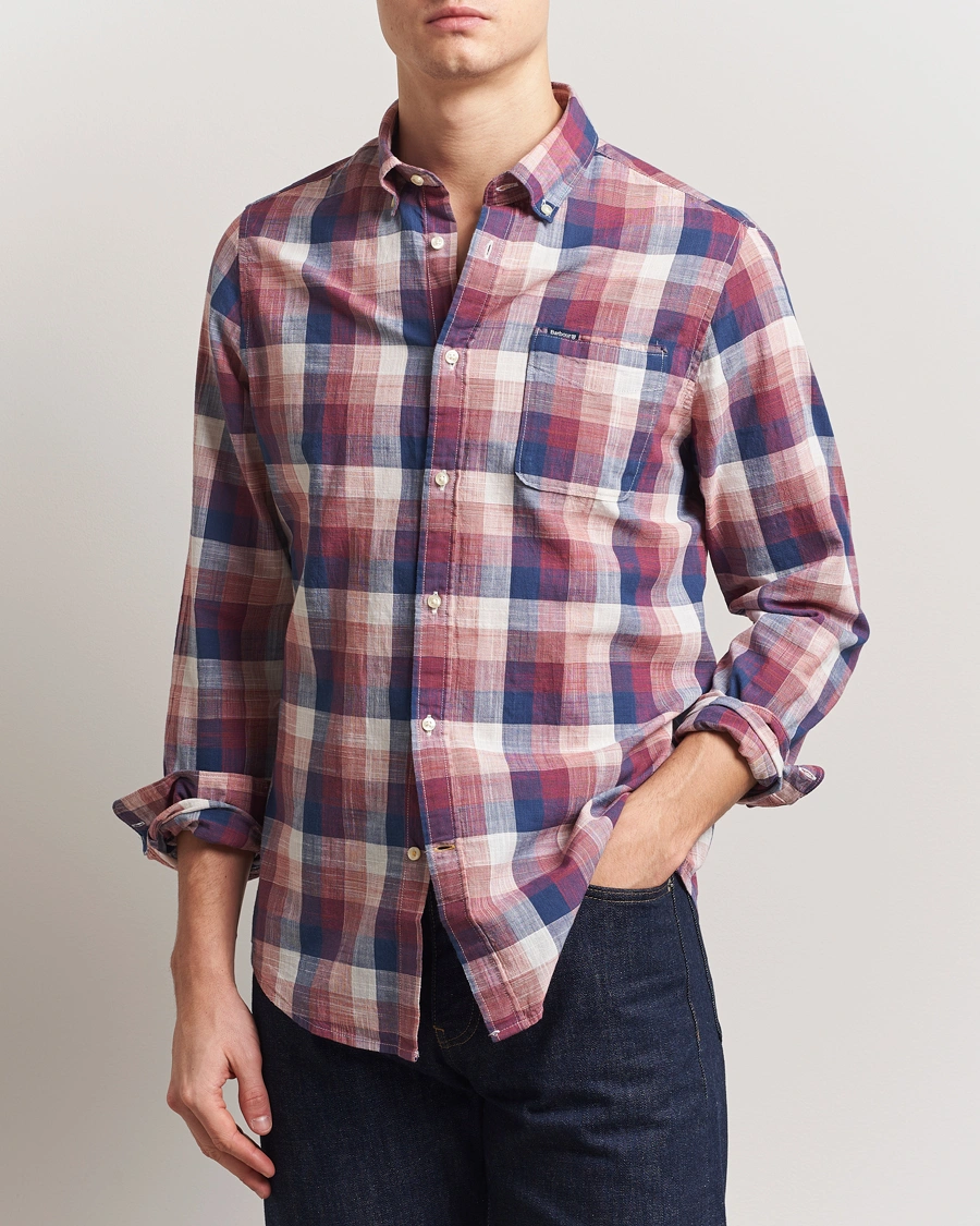 Herr | Skjortor | Barbour Lifestyle | Hillroad Tailored Checked Cotton Shirt Red