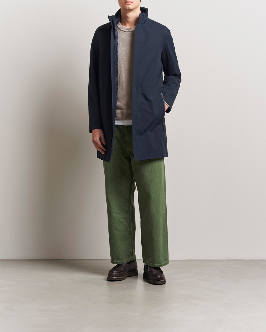 Herr | Jackor | Woolrich | Two Layer 2 in 1 Carcoat Melton Blue