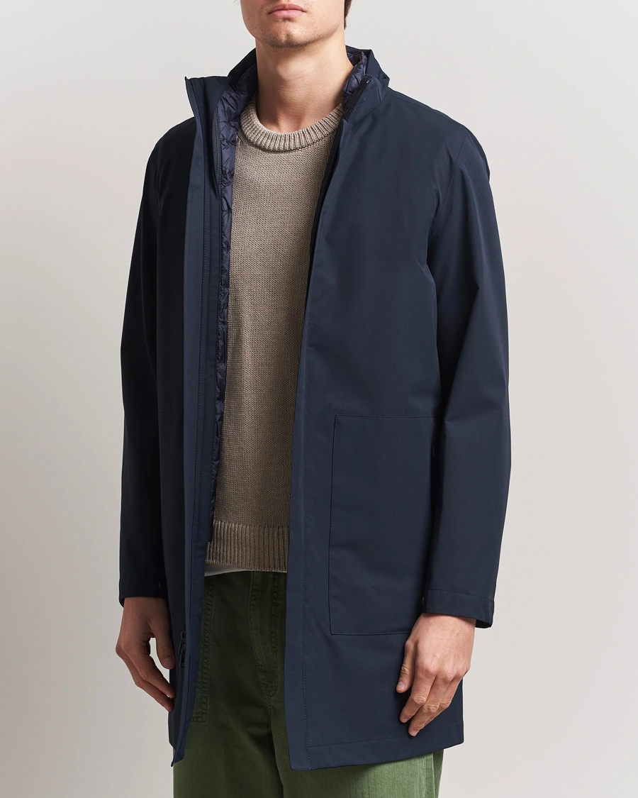 Herr | Jackor | Woolrich | Two Layer 2 in 1 Carcoat Melton Blue