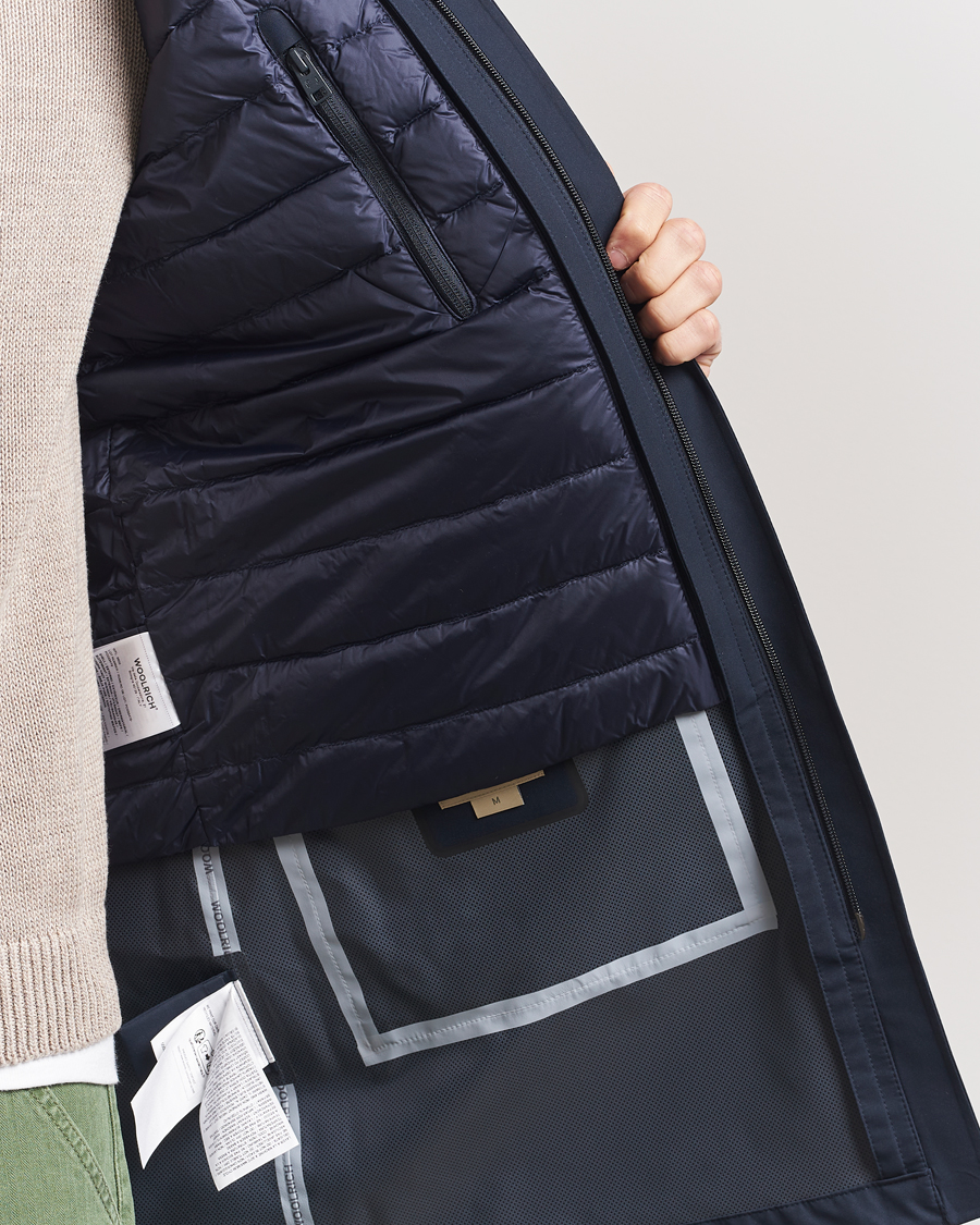 Herr | Jackor | Woolrich | Two Layer 2 in 1 Carcoat Melton Blue