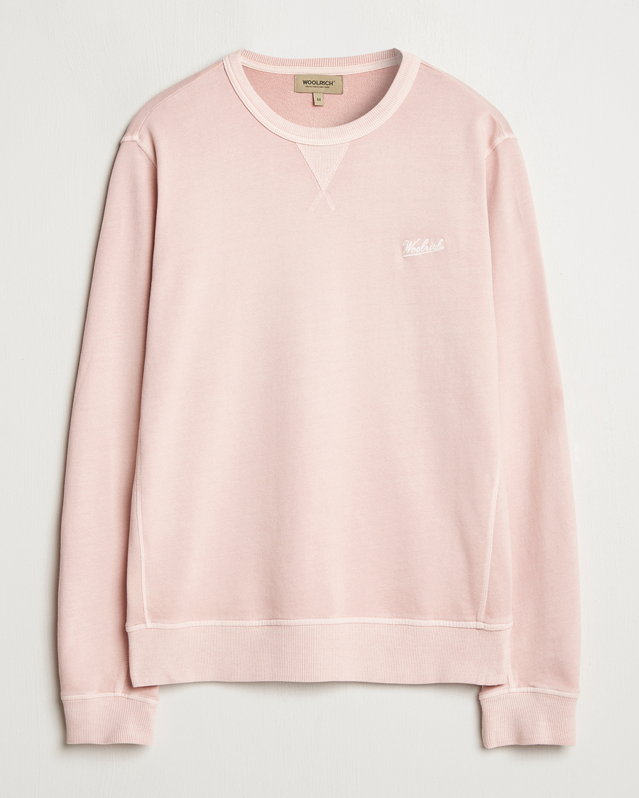 Herr | Tröjor | Woolrich | Garment Dyed Crewneck Rose Smoke