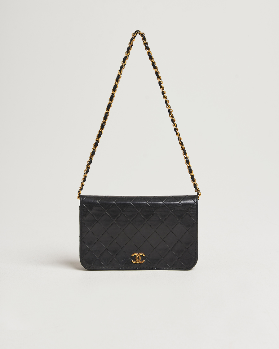 Herr | Chanel Pre-Owned Single Full Flap Chain Shoulder Bag Black | Chanel Pre-Owned | Single Full Flap Chain Shoulder Bag Black