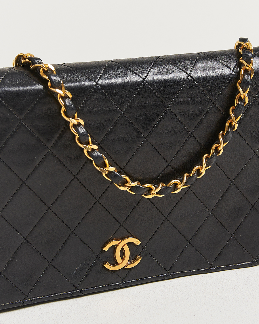 Herr | Chanel Pre-Owned Single Full Flap Chain Shoulder Bag Black | Chanel Pre-Owned | Single Full Flap Chain Shoulder Bag Black