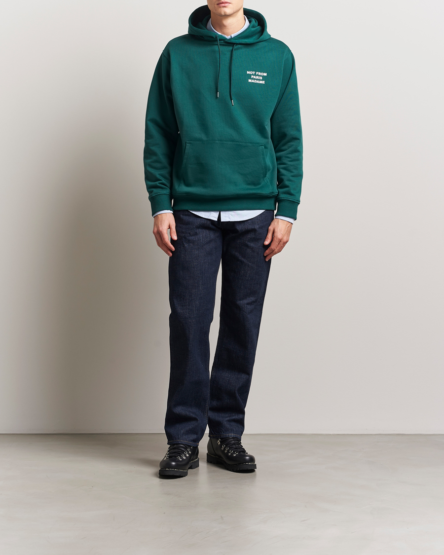 Herr | Tröjor | Drôle de Monsieur | Slogan Hoodie Dark Green