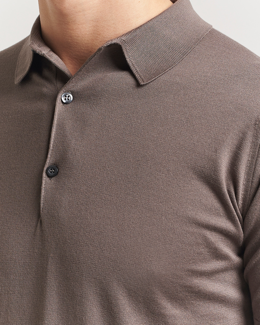 Herr | Pikéer | John Smedley | Adrian Slim Fit Sea Island Polo Beige Musk