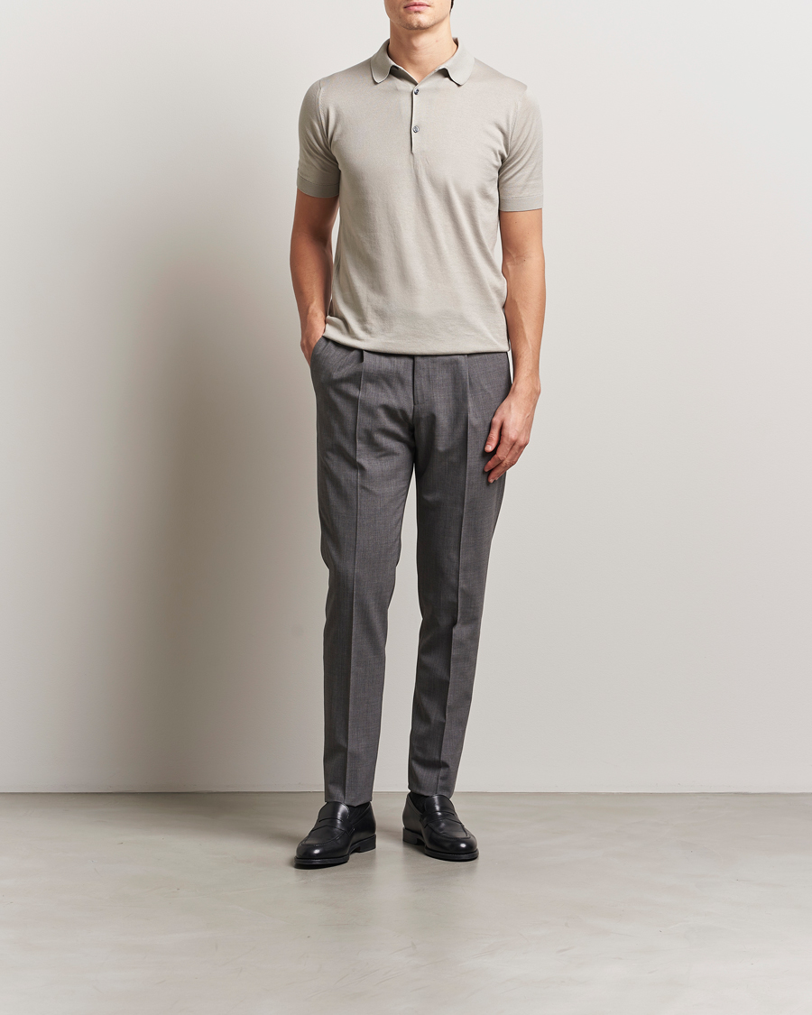 Herr | Pikéer | John Smedley | Adrian Slim Fit Sea Island Polo Parchment