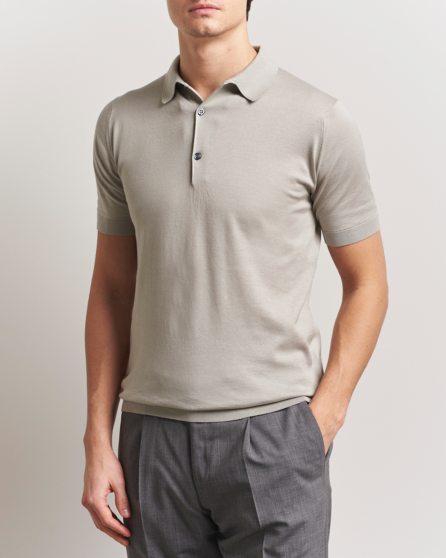 Herr | Pikéer | John Smedley | Adrian Slim Fit Sea Island Polo Parchment