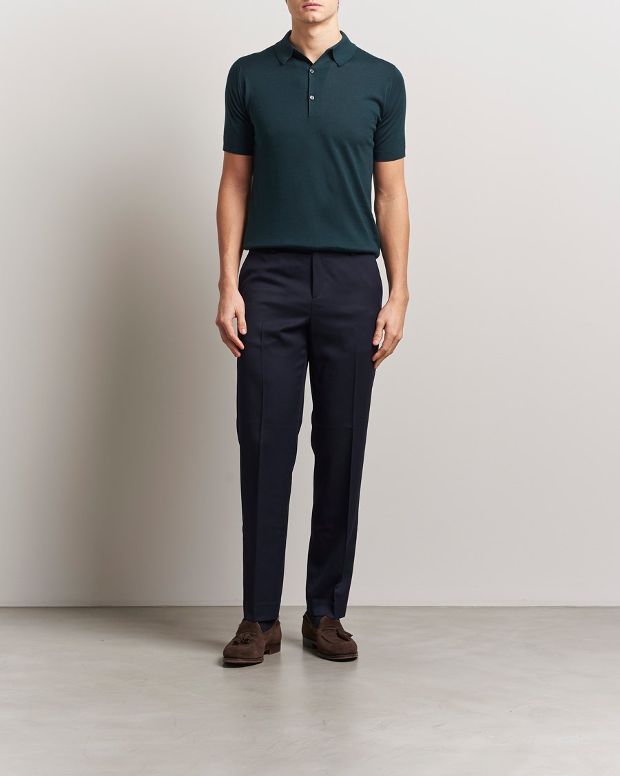 Herr | Pikéer | John Smedley | Adrian Slim Fit Sea Island Polo Rain Forest